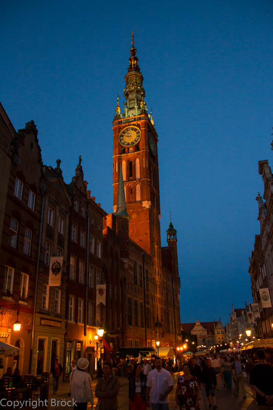 Danzig Langgasse Blick zum Rechtstädtischen Rathaus/Langen Markt