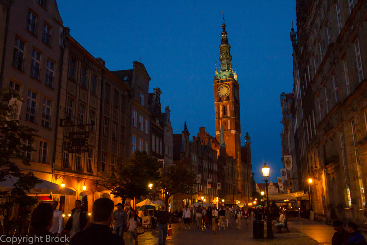 Danzig Langgasse Blick zum Rechtstädtischen Rathaus/Langen Markt