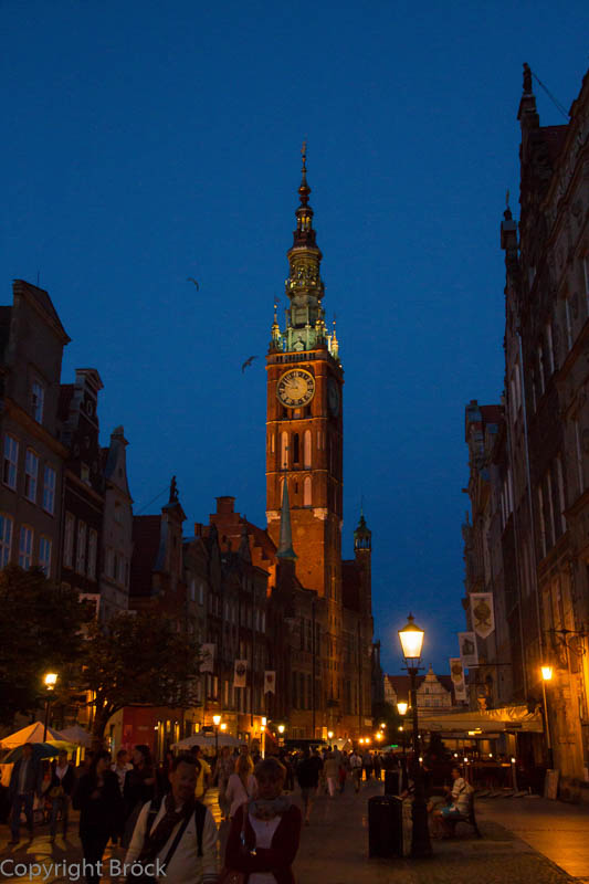 Danzig Langgasse Blick zum Rechtstädtischen Rathaus/Langen Markt