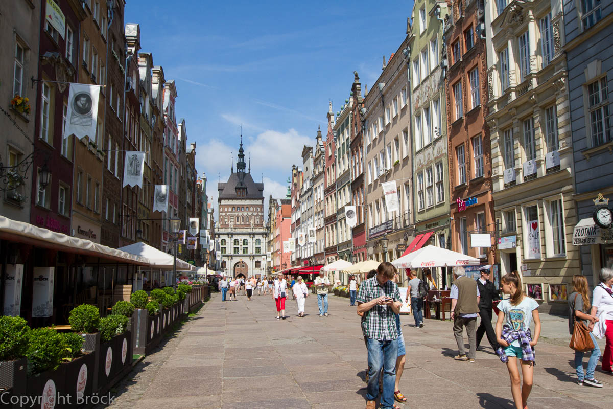 Danzig Langgasse Blick auf das Langgasser/Goldene Tor