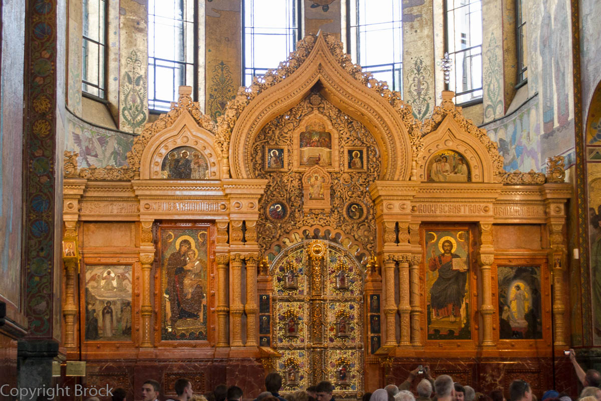 Innenansicht der Christi-Auferstehungs-Kirche (Erlöser-Kirche Auf Dem Blute), Ikonostase