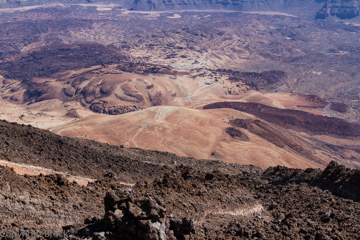 Teneriffa Teide Nationalpark Blick von der Bergstation der Seilbahn auf Las Cañadas