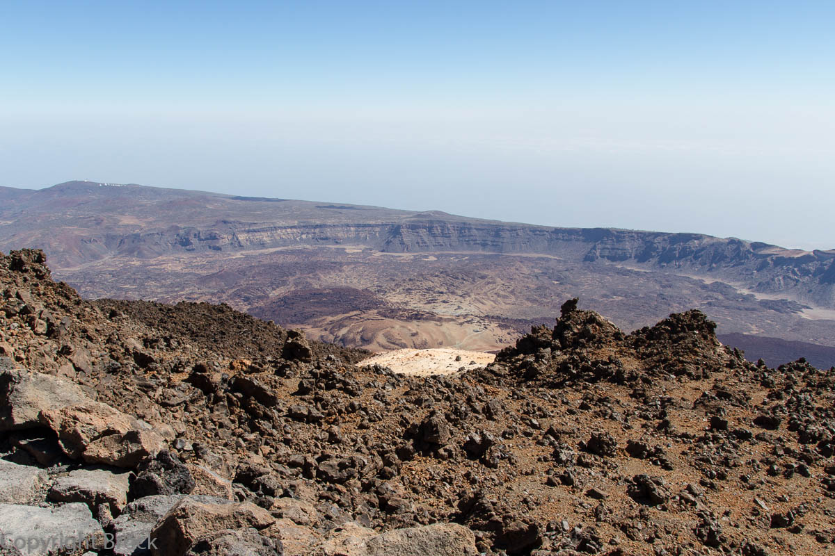 Teneriffa Teide Nationalpark Blick von der Bergstation der Seilbahn auf Las Cañadas